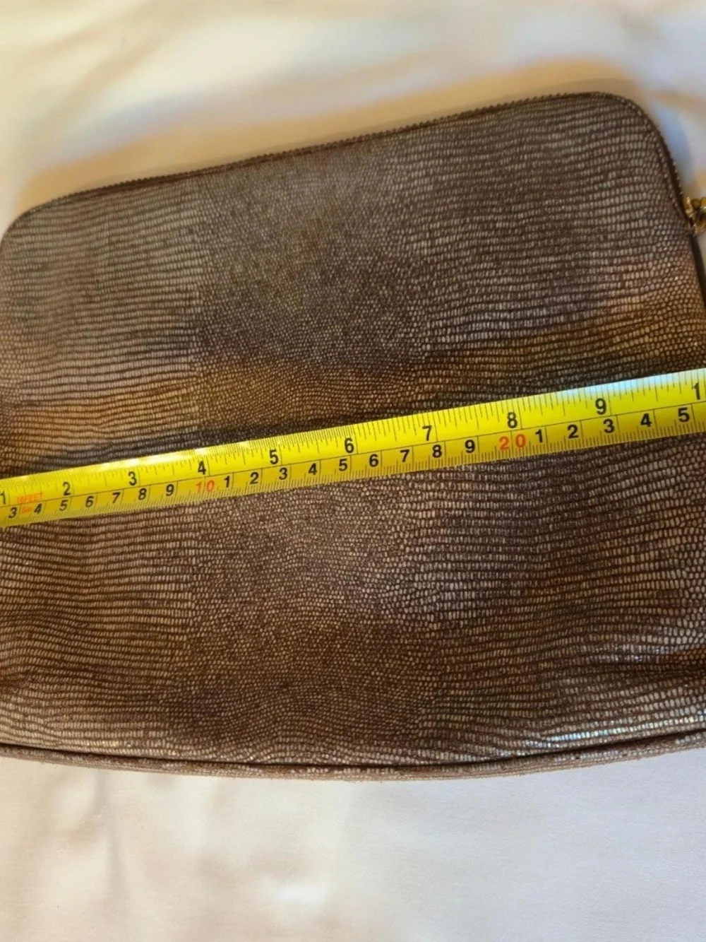 India Hicks 100%leatherTaupe Textured Clutch Bag